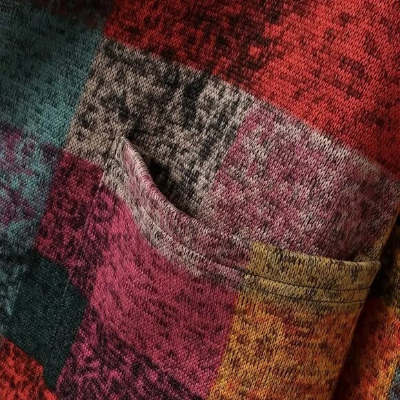 Retro Plaid Print Hooded Overlay Coat - Picture 3 of 4